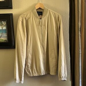 Club Monaco Men's Beige Bomber Jacket